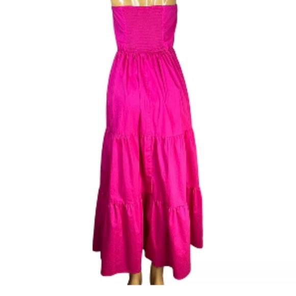 Née York & company Bright pink strapless Button Front Maxi dress Size M (B-13) - Picture 4 of 8